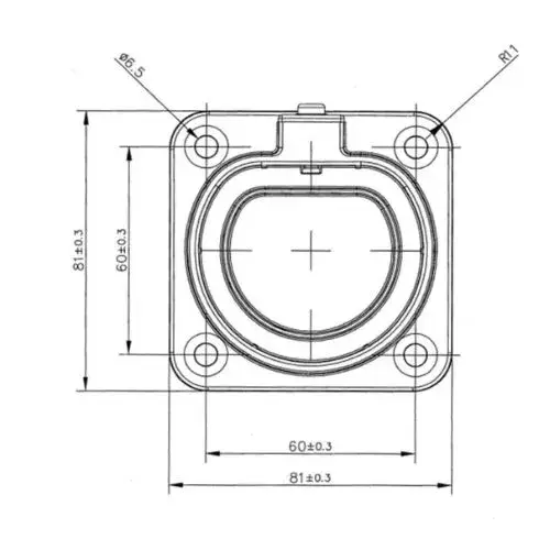 Dummy socket / EV Charger gun holder dimensional drawing