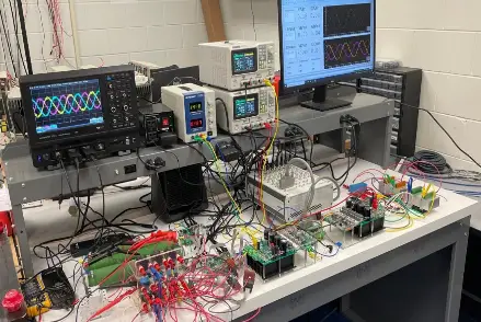 Electronic R&D lab comprising of testing & measurement equipment viz. power supplies, oscilloscopes, spectrum analyzers, signal generators etc