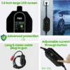 Portable EV Charger 22kW by PME which has 1.6 inch large LCD screen, IP67 waterproof protection, Long 6 meter cable length, Adjustable current 10A-32A and also advanced CE protection